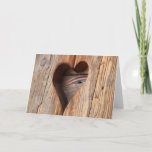 Wooden Heart Greetings Card at Zazzle
