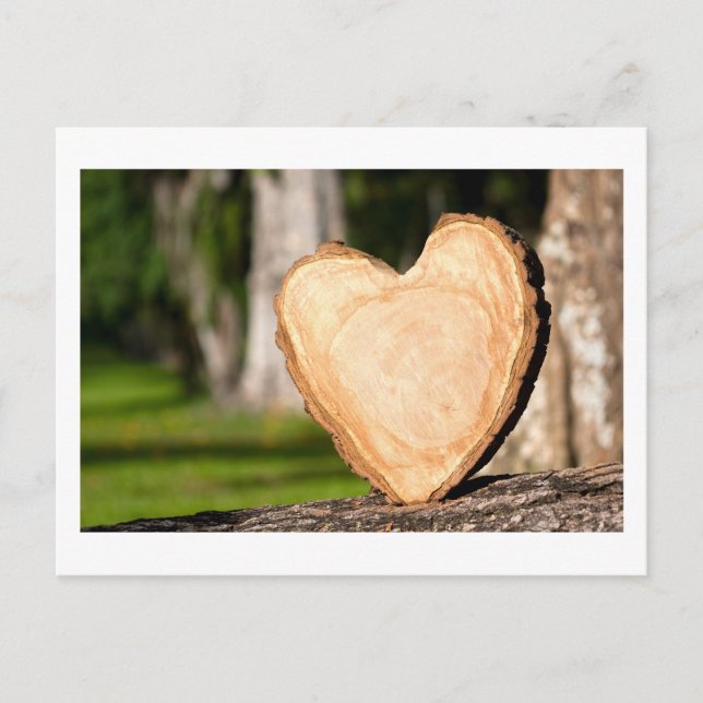 wooden heart holiday postcard (Front)
