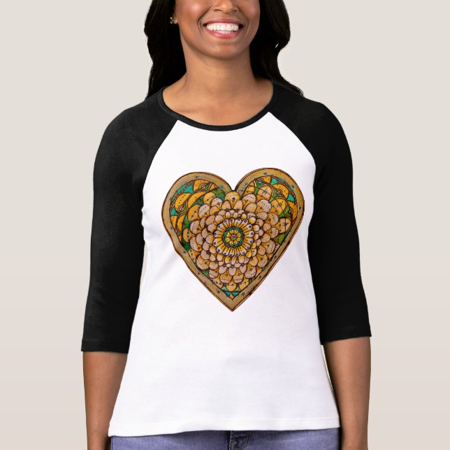 Wooden Heart In Bloom T-Shirt (Front)