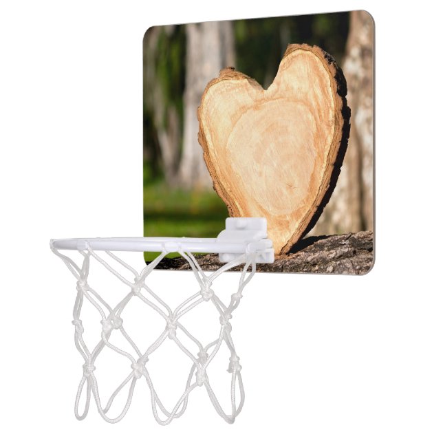 wooden heart mini basketball hoop (Left)