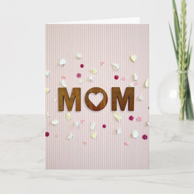 Wooden Heart Mothers Day Card (Front)