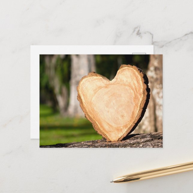 wooden heart postcard (Front/Back In Situ)