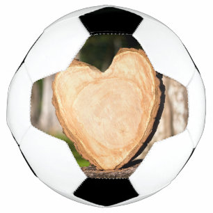 wooden heart soccer ball