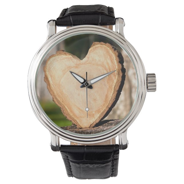 wooden heart watch (Front)