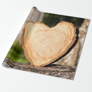 wooden heart wrapping paper
