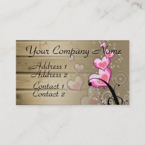 Wooden Hearts Business Card Templates
