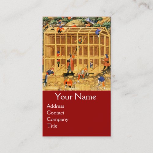 WOODEN HOUSE CARPENTRY ARCHITECTURAL CONSTRUCTION BUSINESS CARD