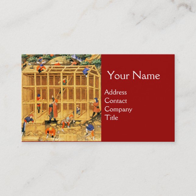 WOODEN HOUSE CARPENTRY, ARCHITECTURAL CONSTRUCTION BUSINESS CARD (Front)