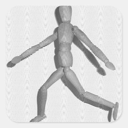 Wooden Human Mannequin Square Sticker