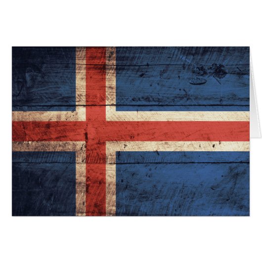 Wooden Iceland Flag (Front Horizontal)