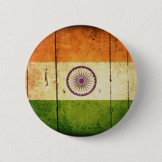 Wooden Indian Flag Button