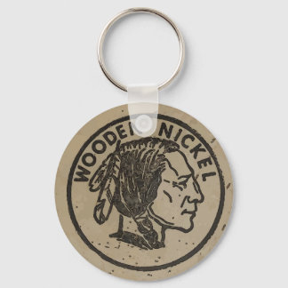 Wooden Indian Head Nickle, add text Magnet Keychain