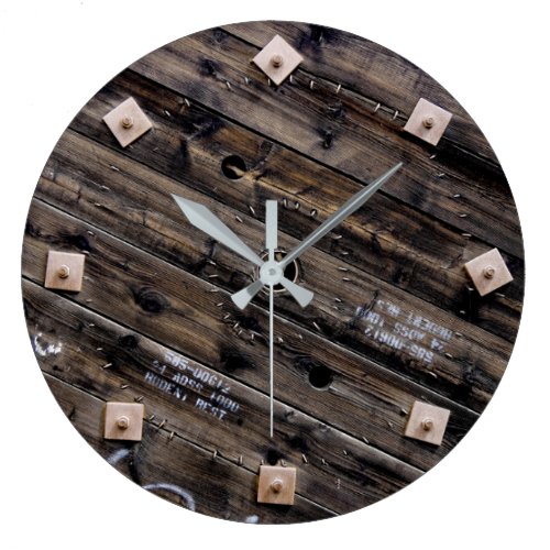 Wooden Industrial Wire Spool Large Clock