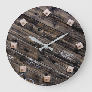 Wooden Industrial Wire Spool Large Clock
