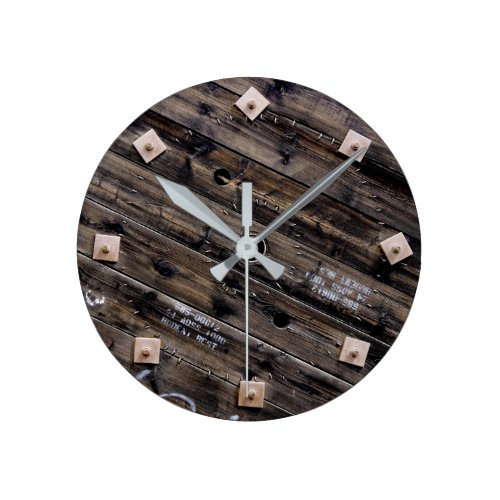 Wooden Industrial Wire Spool Round Clock