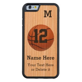 Wooden iPhone 6 Cases Basketball with 4 TEXT BOXES