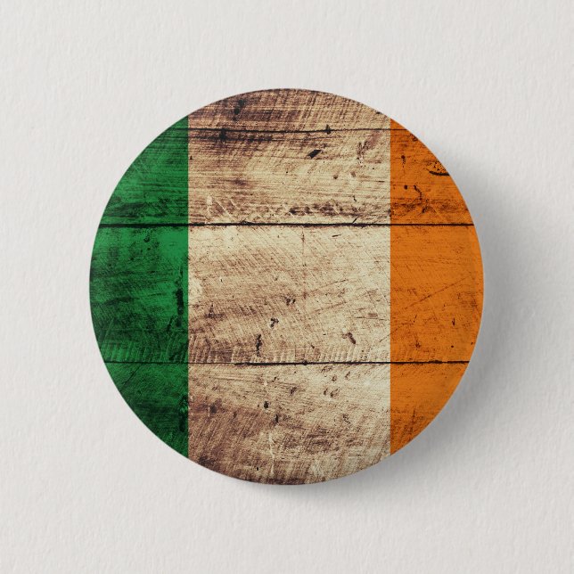 Wooden Ireland Flag Button (Front)