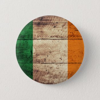 Wooden Ireland Flag Button by FlagWare at Zazzle
