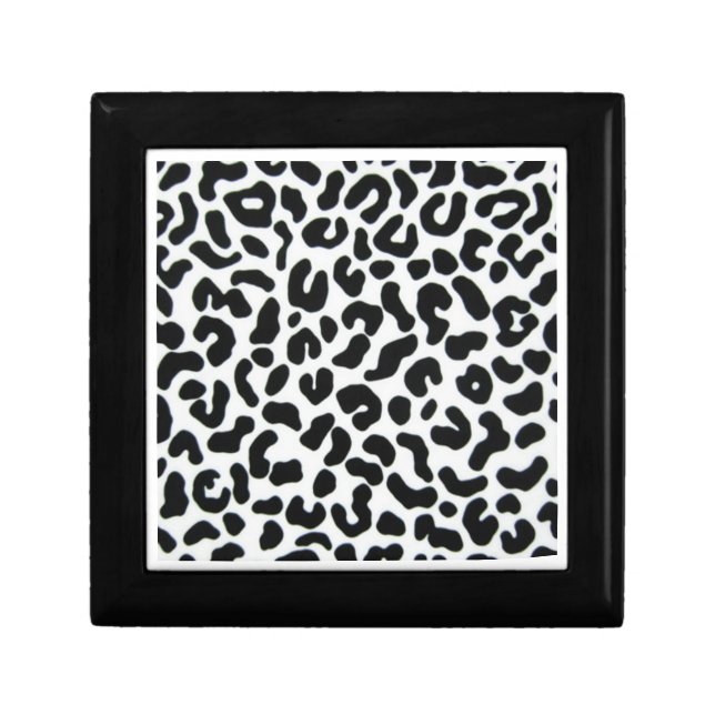 Wooden Jewellery Keepsake Box - Leopard Print (Front)