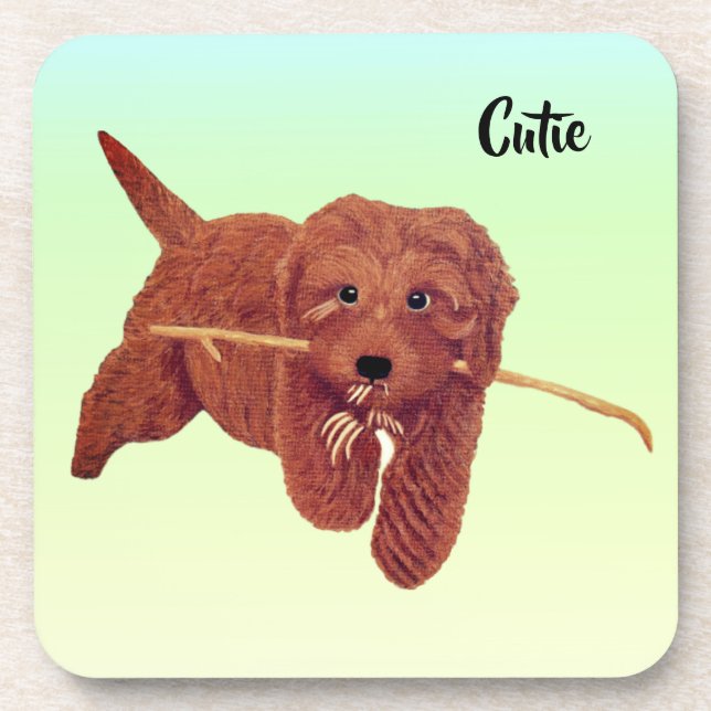 Wooden Jewelry Beverage Coaster (Front)