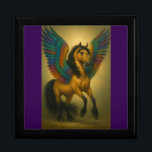 Wooden Jewelry Keepsake Box<br><div class="desc">The Image of the "Magnificent Horse With Spectacular Wings"  Brings a Modern Pegasus Back To Life. Copyright - WingSpan Design Shop</div>