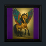 Wooden Jewelry Keepsake Box<br><div class="desc">The Image of the "Magnificent Horse With Spectacular Wings"  Brings a Modern Pegasus Back To Life. Copyright - WingSpan Design Shop</div>