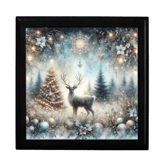 Wooden Jewelry Keepsake Box-Christmas Vintage Gift Box (Front)