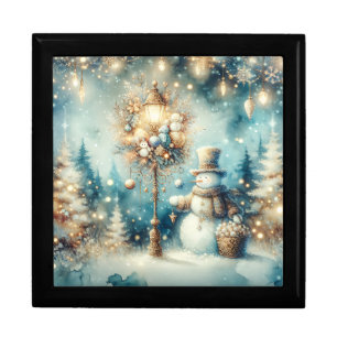 Wooden Jewelry Keepsake Box- Christmas Vintage Gift Box