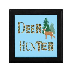 Wooden Jewelry Keepsake Box Deer hunter