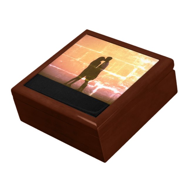 Wooden Jewelry Keepsake Box "First Love" (Side)