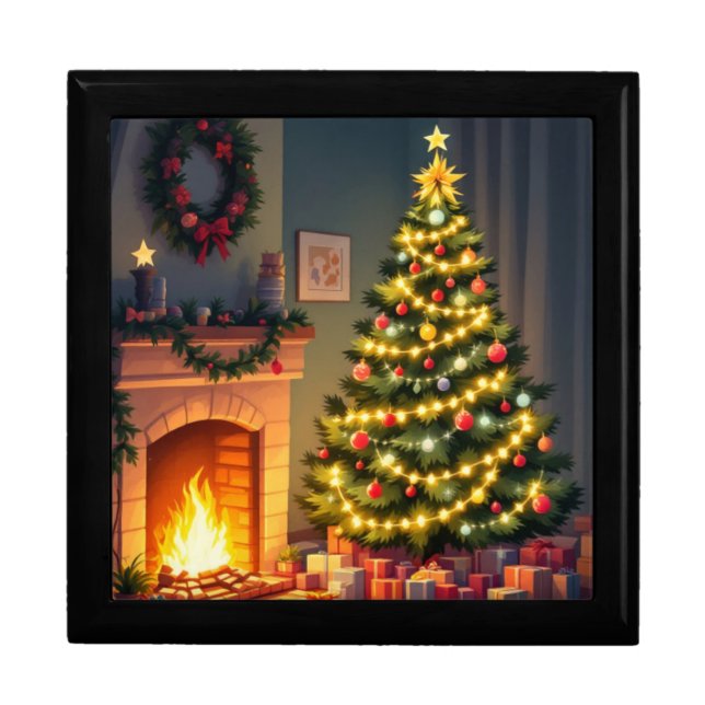 Wooden Jewelry Keepsake Box- Personalised Xmas Gift Box (Front)