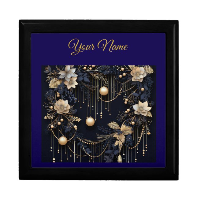 Wooden Jewelry Keepsake Box-Personalised Xmas Gift Box (Front)