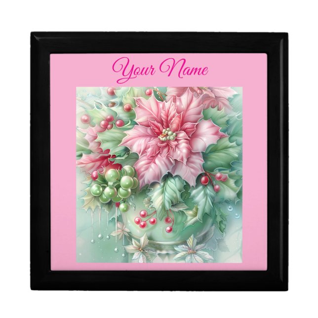 Wooden Jewelry Keepsake Box-Personalised Xmas Gift Box (Front)