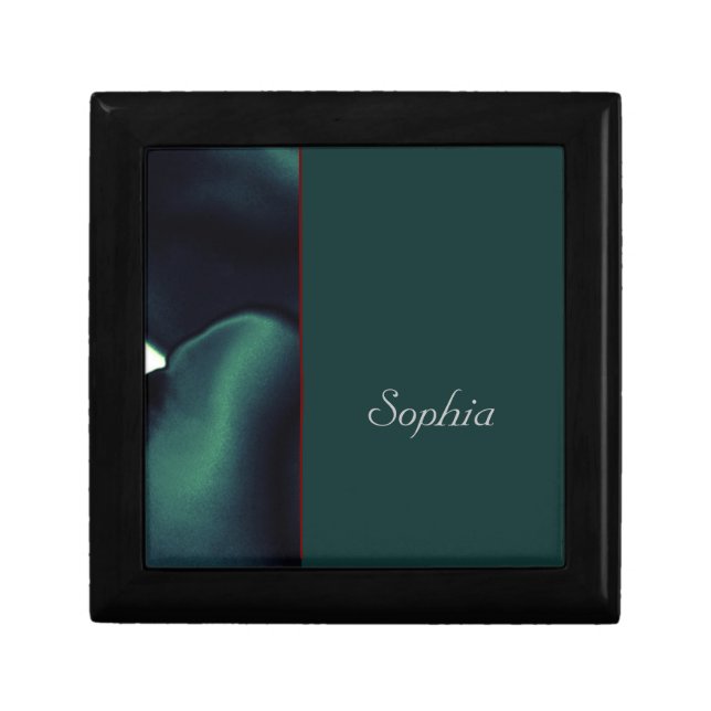 Wooden Jewelry Keepsake Box, Personalize Name Gift Box (Front)