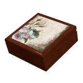 Wooden Jewelry Keepsake Box - Roses and Notes (Side)