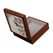 Wooden Jewelry Keepsake Box - Roses and Notes (Back Open)