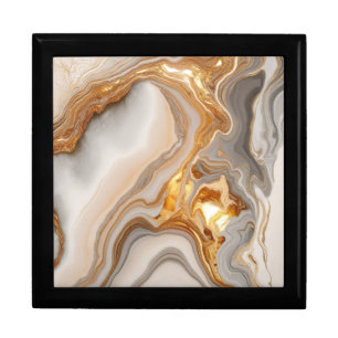 Wooden Jewelry Keepsake Box with marble design