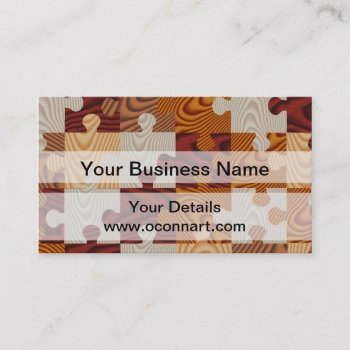 Wooden Jigsaw Puzzle Business Card by Patternzstore at Zazzle