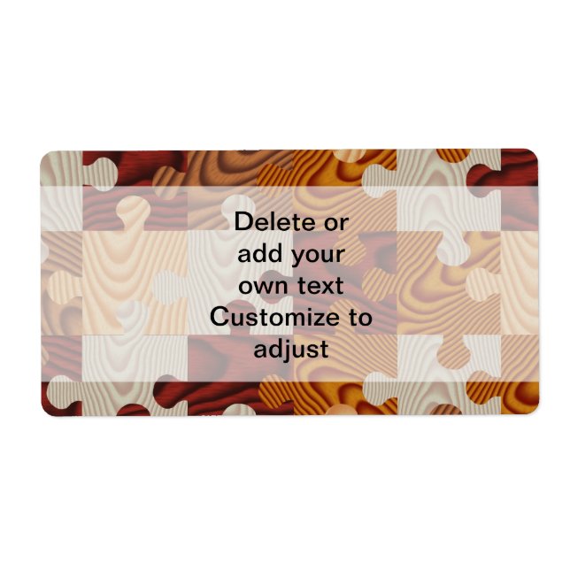 Wooden jigsaw puzzle label (Front)