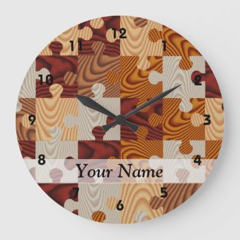 Wooden Jigsaw Puzzle Large Clock by Patternzstore at Zazzle