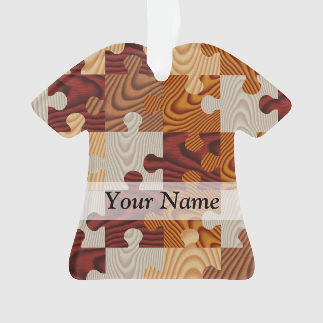 Wooden jigsaw puzzle ornament (Front)