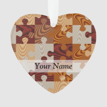 Wooden Jigsaw Puzzle Ornament by Patternzstore at Zazzle