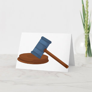 Wooden Judge Gavel Court Card