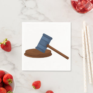 Wooden Judge Gavel Court Napkins