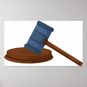 Wooden Judge Gavel Court Poster