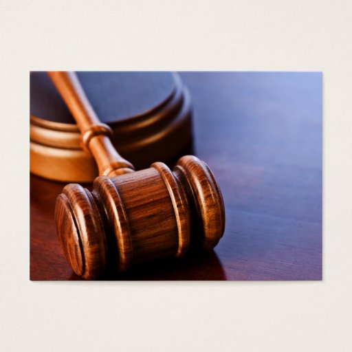 Customizable Wooden Judge's Gavel Business Card Template