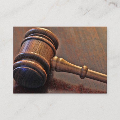 Wooden Judge's Gavel Business Card