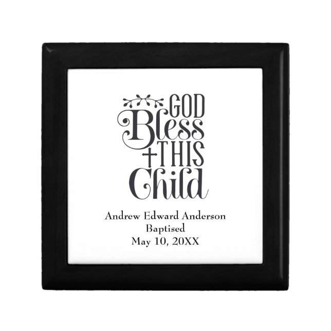 Wooden Keepsake Baptism Christening  Gift Box (Front)