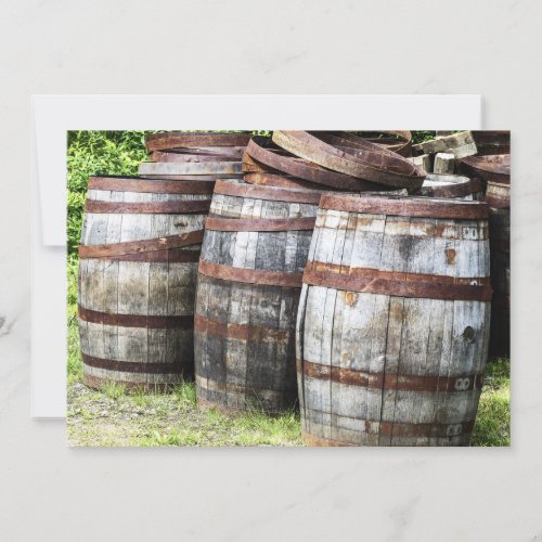 Wooden Keg Barrels Invitation