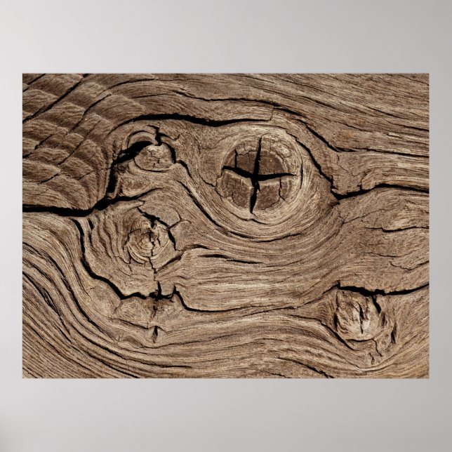 Wooden Knots Faux Texture Poster (Front)